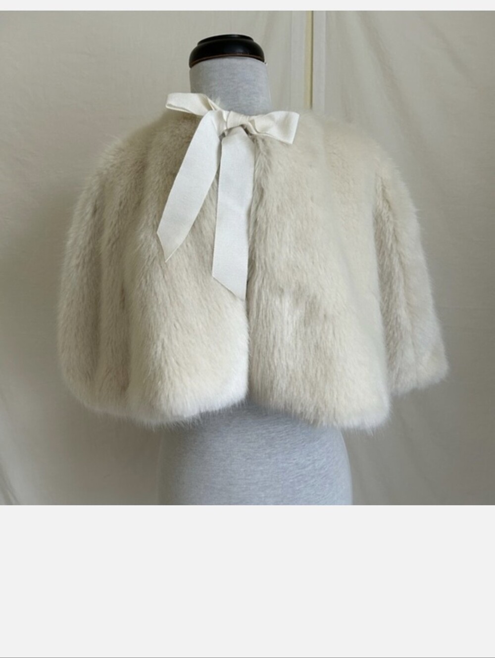 Faux fur cape (ivory whisper) by Helen Moore Handmade UK